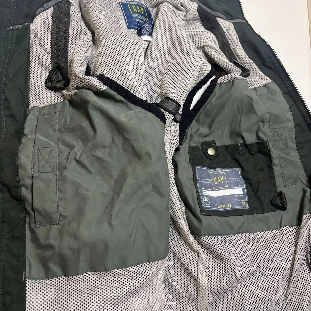 Vintage Y2K Gap GXP-45 Air Service Fisher Tactical Utility Vest Mens Black 2000